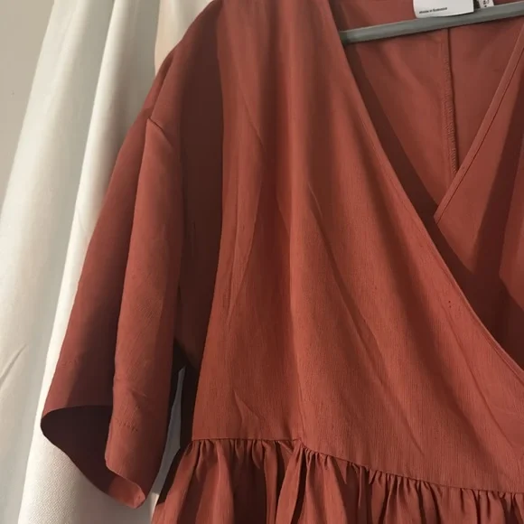SOLD :: ASOS Terracotta Linen Wrap Dress - Picture 7 of 11